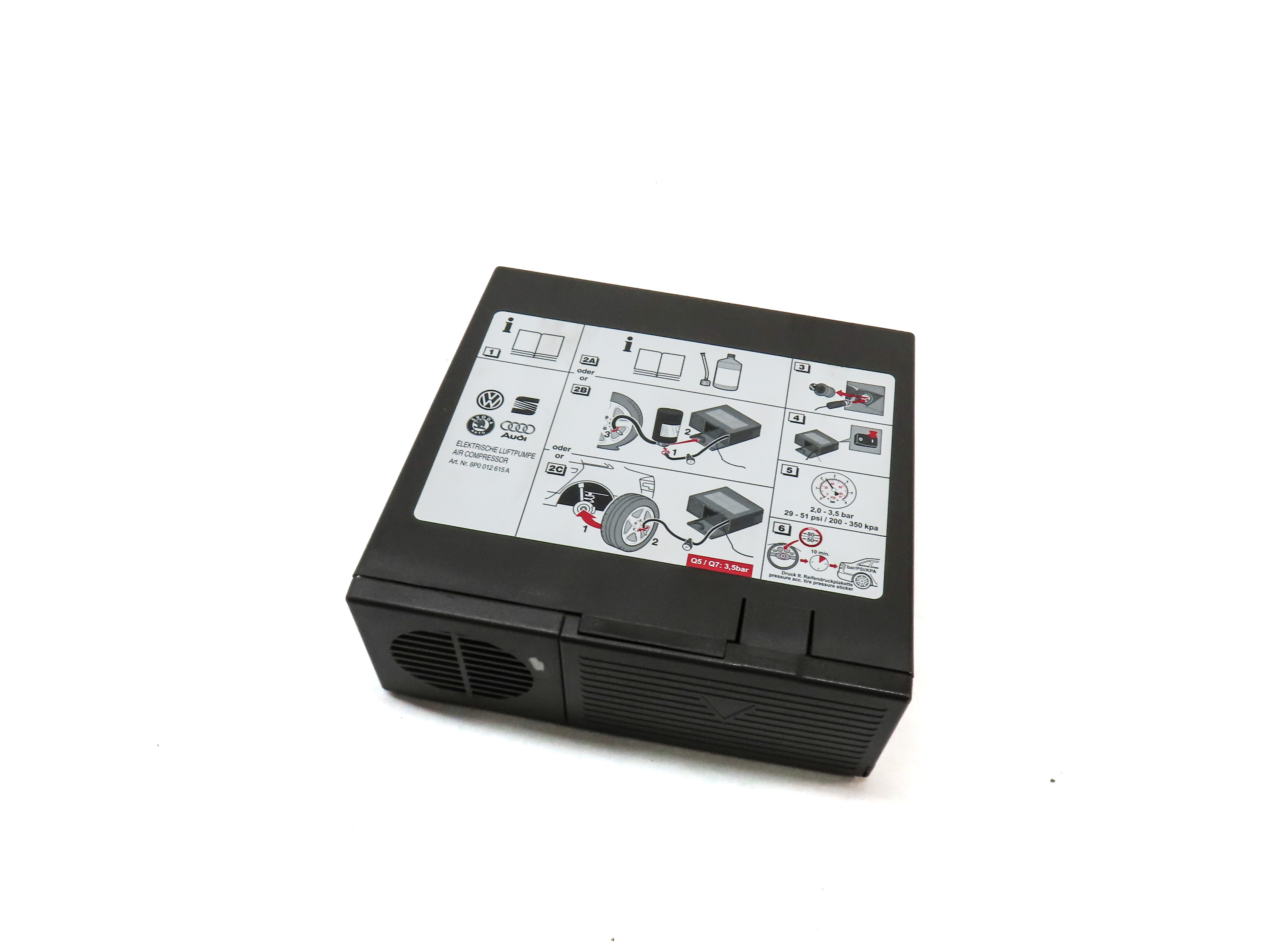 2015 AUDI Q7 (4L) EMERGENCY ROADSIDE SPARE TIRE COMPRESSOR AIR PUMP INFLATOR — exact item pictured
